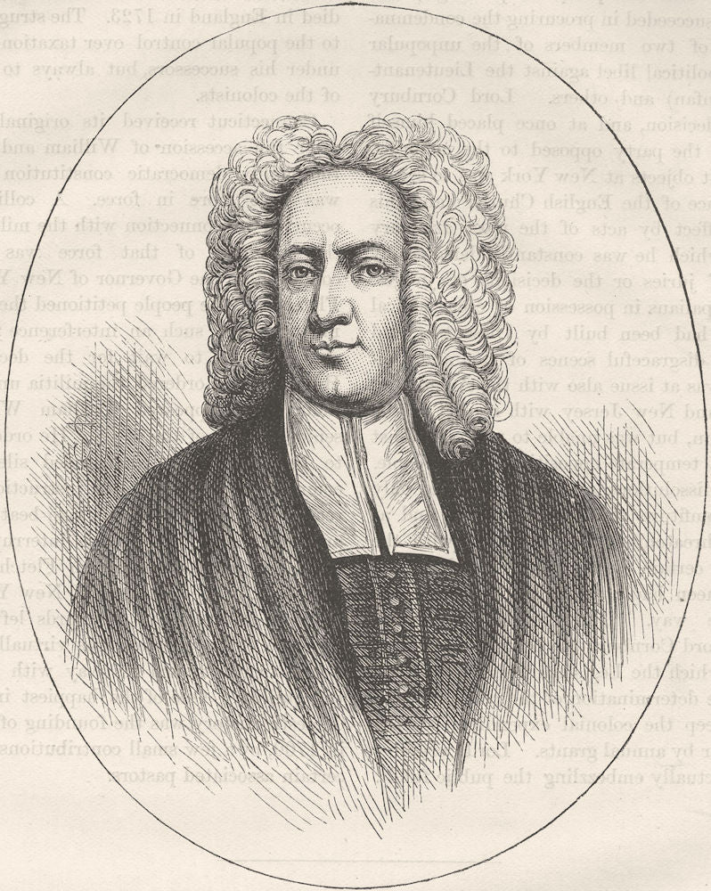 CLERGY. The Rev Cotton Mather c1880 old antique vintage print picture